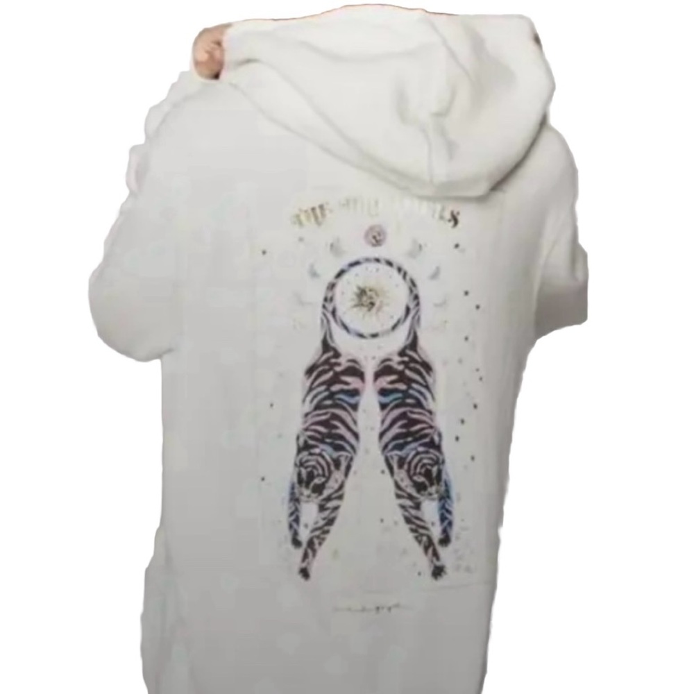 Spiritual Gangster Cream Oversized Hoodie The Dreamers Graphic Women’s Sz Medium